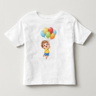 Ballong Födelsedags Småbarn T-Shirt – Glad Liten K