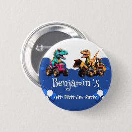 Ballong för rattfylleri för kute-dinosaurer knapp