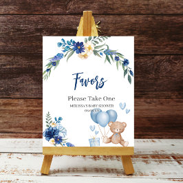 Ballong för vattenfärg, Royal blå Nalle Poster