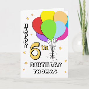 Ballong fyllt 6efödelsedagkort kort