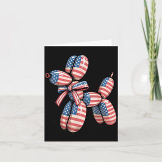 Ballong Hund Ballong Vridning 4:e Juli Amerikansk Kort