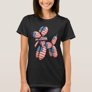 Ballong Hund Ballong Vridning 4:e Juli Amerikansk T Shirt
