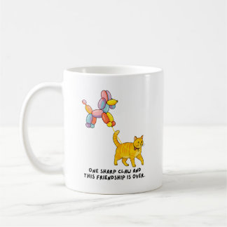 Ballong Hund och Katt Illustration Kaffemugg