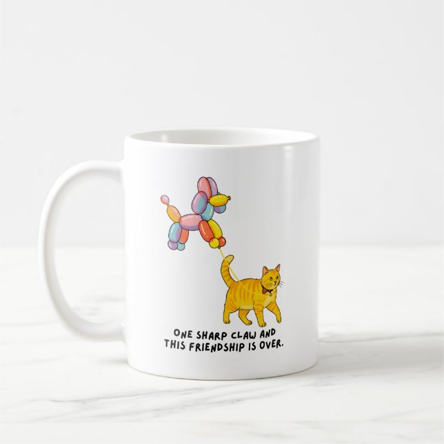 Ballong Hund och Katt Illustration  Kaffemugg (Vänster)