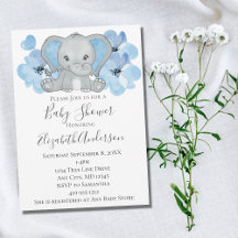Ballong med blå Pojke Elephant Baby Shower Flowers