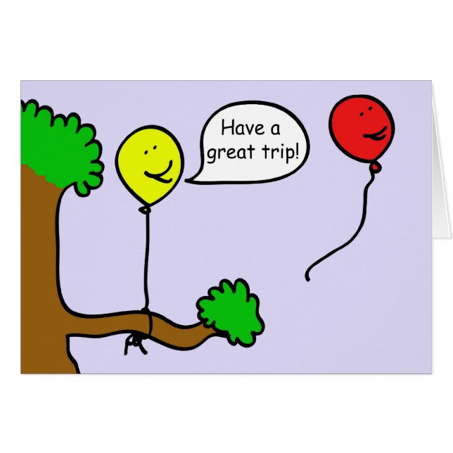 Ballong som tar en resa hälsningskort (Framsidan Horizontal)