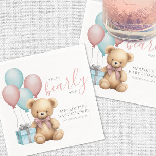 Ballong Teddybjörn Bebisens Första Steg Shower Pappersservett