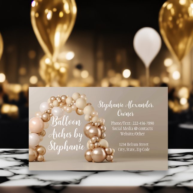 Ballongbåge Artist Födelsedagsfest Planerare Dekor Visitkort (balloon artist party planner decorator business card)