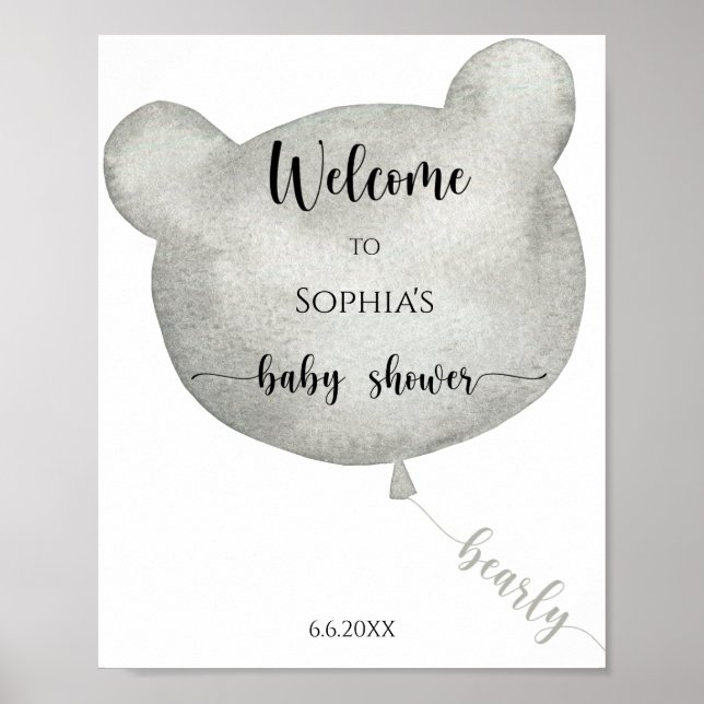 Ballongbjörn Välkommen Poster (Framsidan)