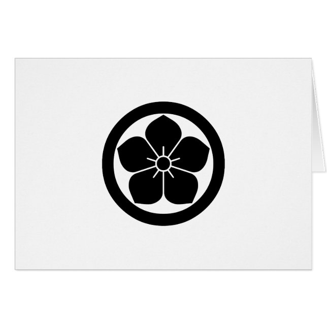 Ballongblomma i cirkel hälsningskort (Framsidan Horizontal)