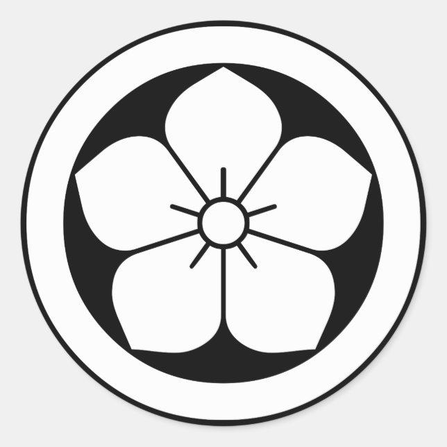 Ballongblomma i cirkel runt klistermärke (Framsida)
