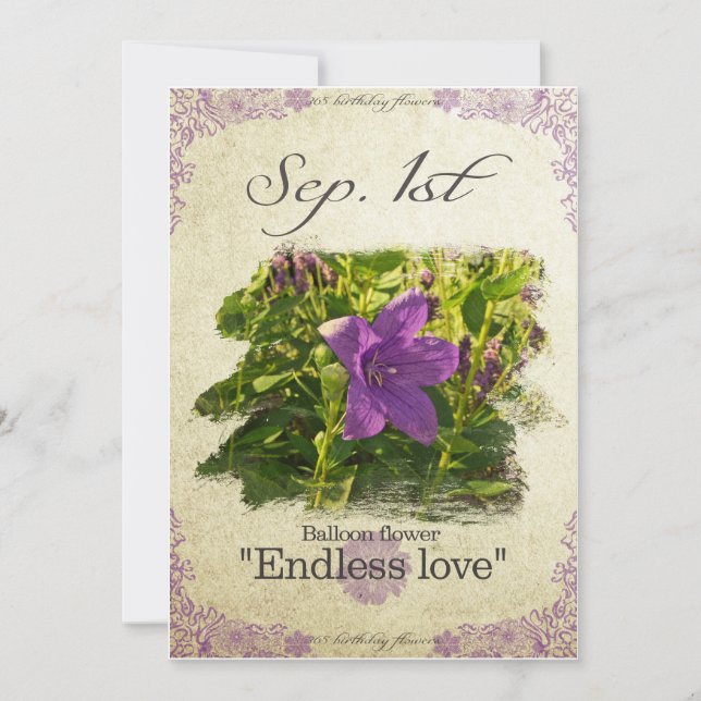 Ballongblommor den 1 september kort (Framsida)