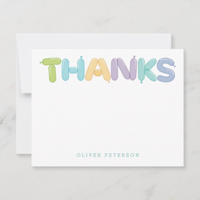 Ballongbokstäver Tacksamhetslappar Anteckningskort (Framsida)