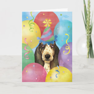 Ballongbunt Hound på födelsedagstid Kort