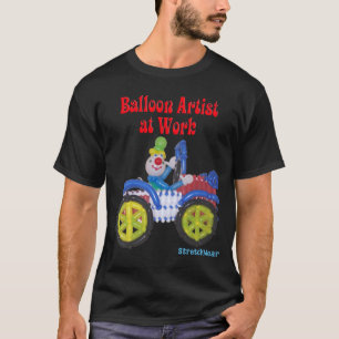 Ballongclown i konstnär för bilordstävballong p t-shirt