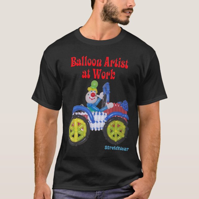 Ballongclown i konstnär för bilordstävballong på t-shirt (Framsida)