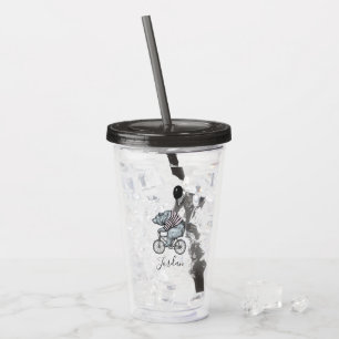 Ballongcykelbjörnen tillfogar ditt namn take away mugg