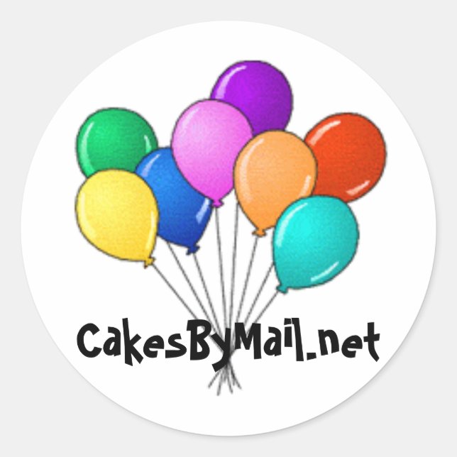 ballongdekal cakesbymail.net runt klistermärke (Framsida)