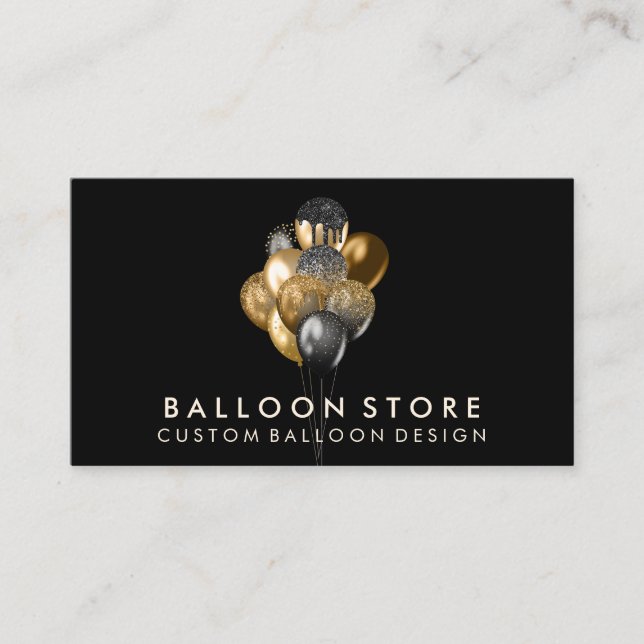 Ballongdekoration Boho rustik Svart Visitkort (Framsida)