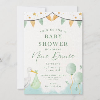 Ballongdjur för duschinbjudan till pojke inbjudningar