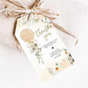 Ballongen Greenery Gender Neutral Favor Tag Presentetikett