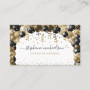 Ballongen Party Planner Guld Glitter Visitkort