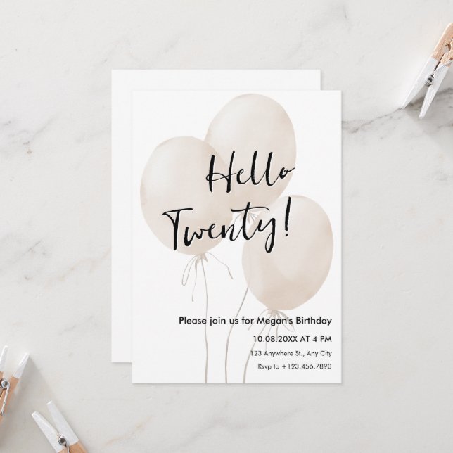 Ballongens minsta födelsedag inbjudningar (Fram/Back In Situ)