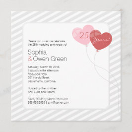 Ballonger 25-års Silverbröllopsfirande Party Inbjudningar