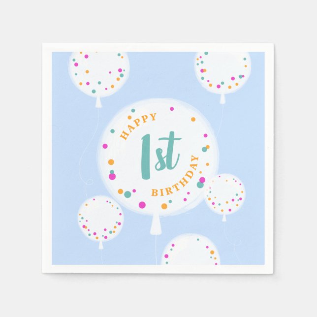 Ballonger anpassade napkin blue pappersservett (Framsidan)