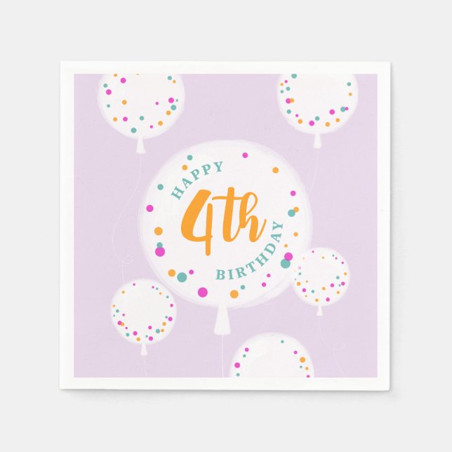 Ballonger anpassade napkins lilax pappersservett (Framsidan)