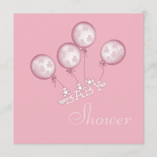 Ballonger baby skor & juvelnapparbaby shower inbjudningar