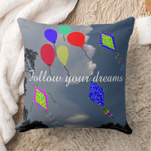 Ballonger Drakflygning Fluffiga Moln 51cm x 51cm Kudde