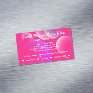 Ballonger Event Party Plan Dekoration Rosa Magnetiska Visitkort