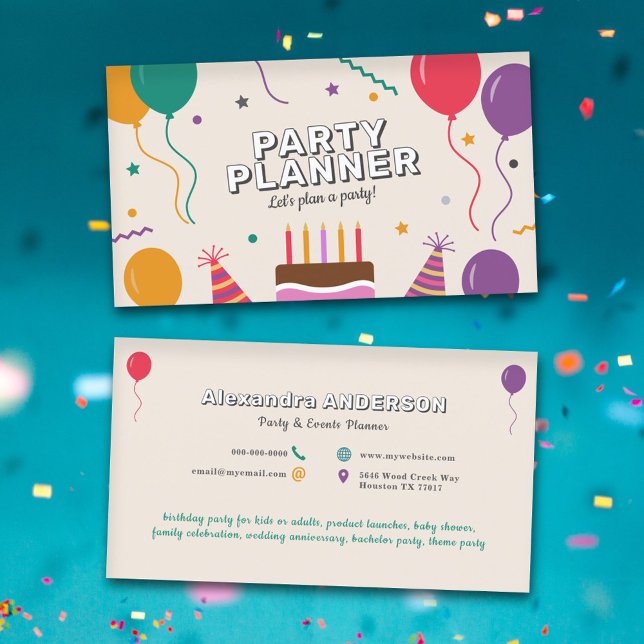 Ballonger - Festarrangör Visitkort (Balloons - Party Planner Business Card)