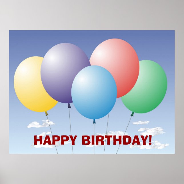 Ballonger Födelsedagsbanner Poster (Framsidan)