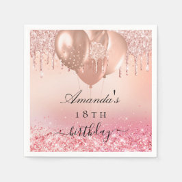 ballonger födelsedagsfest guld i namn pappersservett