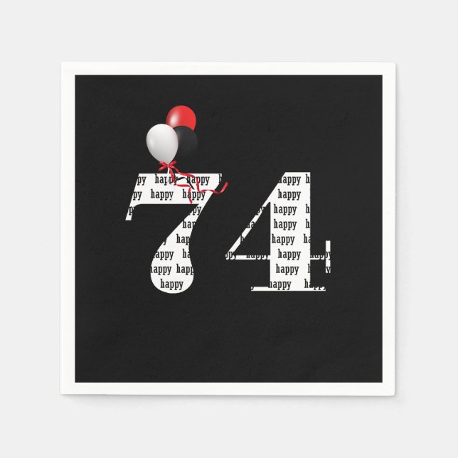 Ballonger för 74-årsfest pappersservett (Framsidan)
