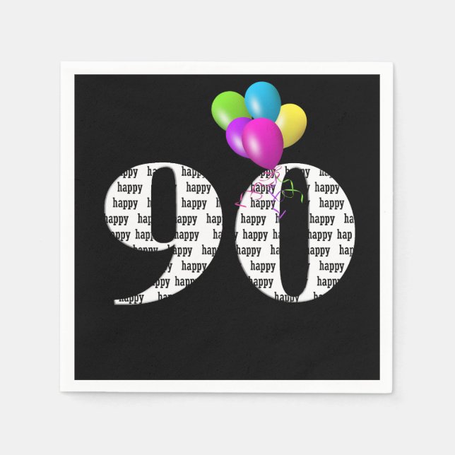 ballonger för 90-årsfest pappersservett (Framsidan)
