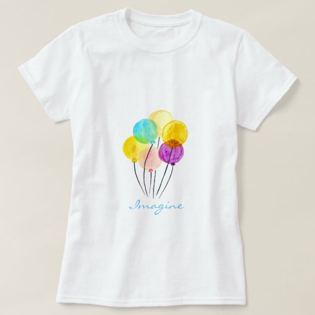 Ballonger för att tänka på cute-pastel t shirt (Design framsida)
