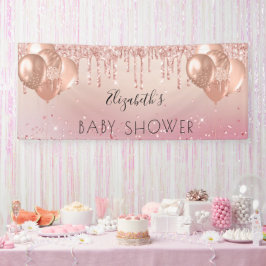 Ballonger för Baby Shower rosa ros guld glitter