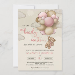  ballonger för brun beige Nalle  rosa Inbjudningar
