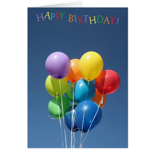 Ballonger för färgad av födelsedagskort hälsningskort (Framsidan)