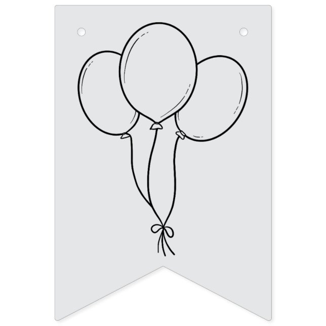Ballonger för färgning av grattis på födelsedagen, vimplar (Första flaggan)