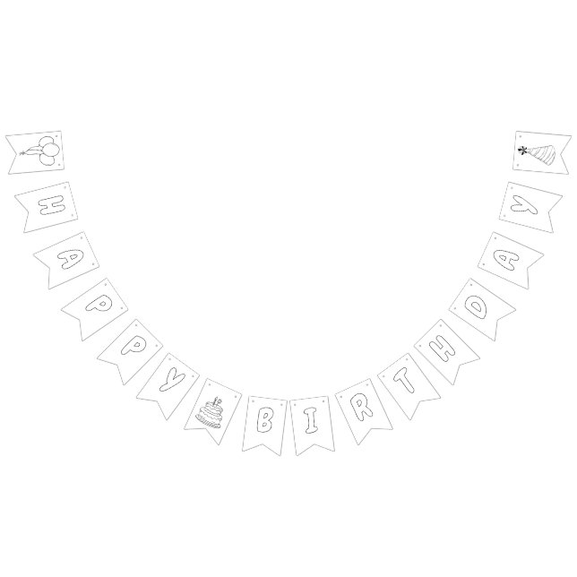 Ballonger för färgning av grattis på födelsedagen, vimplar (Alla)