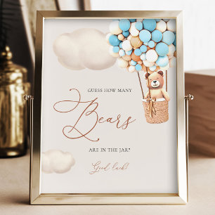 Ballonger för ljusblå björn anger hur många päron  fototryck