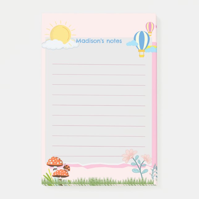 Ballonger för svampar Luft Hett sol Post-it Block (Framsida)