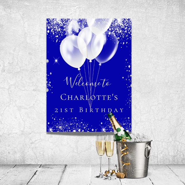Ballonger från silver i glitter poster (Skapare uppladdad)