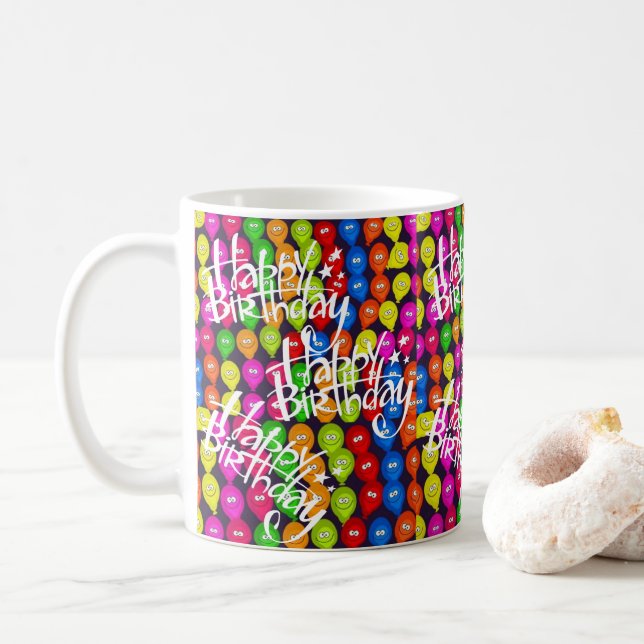 Ballonger grattis på födelsedagen Mugg (Med munk)