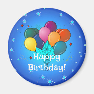 ballonger i grattis på födelsedagen firande, magnet