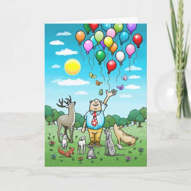 Ballonger i luften Födelsedagsgratulationskort Kort (Framsida)
